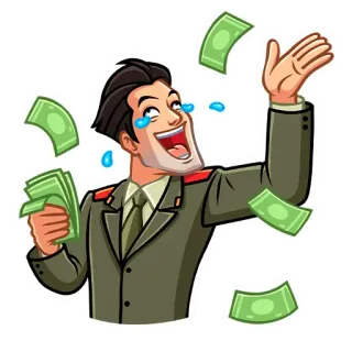 💰 19b99032 militar, dinero, celebración, uniforme, riqueza, finanzas telegram sticker