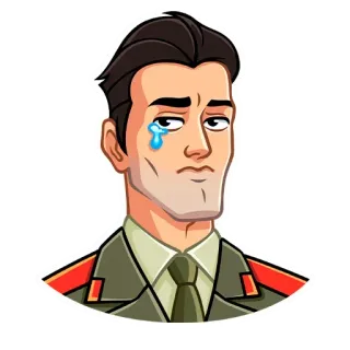 😢 45859ebb militar, oficial, triste, llorando, uniforme telegram sticker