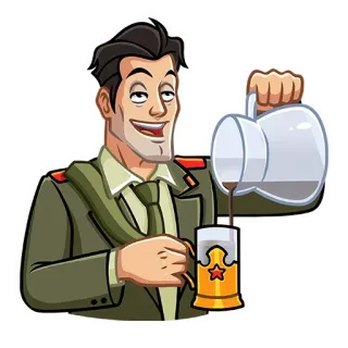 🥛 61aeb197 militar, ejército, café, soldado, oficial, bebida telegram sticker