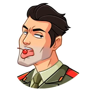 🍒 65c7c00a hombre, militar, uniforme, cereza, lengua, oficial telegram sticker