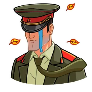 😢 f3c21e14 militar, soviético, triste, uniforme, político telegram sticker