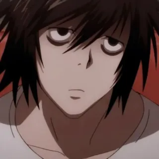🤨 0689175d L Death Note anime, death note, l, detective, manga, character telegram sticker
