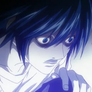 😱 a2f0aae0 L Lawliet Death Note anime, death note, L, L Lawliet, detective, intellectual telegram sticker