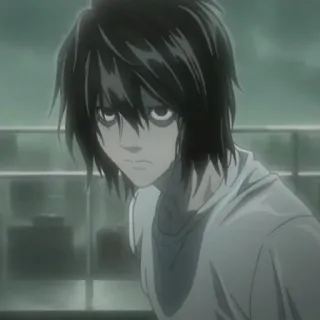 😒 b821eb67 L Death Note L, Death Note, anime, manga, detective, intellectual, character telegram sticker