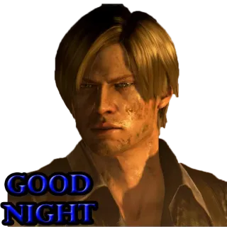 🌙 e6dc3287 GOOD NIGHT 晚安, 睡觉, 男人, 生化危机 telegram sticker