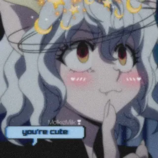🤭 ce215827 you're cute dễ thương, anime, kawaii, lấp lánh, đáng yêu telegram sticker