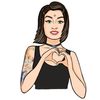 💋 3e0dc2a7 mujer, corazón, amor, sticker, dibujos animados, femenino, retrato telegram sticker