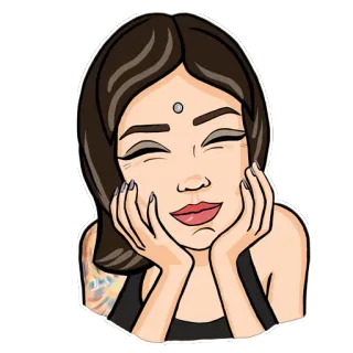 ☺ 5b55cc2d mujer, morena, pegatina, chica, retrato, belleza, maquillaje telegram sticker