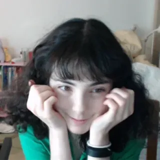 😋 84a65ab9 女性, ポートレート, 人物, 顔, ブルネット, 髪 whatsapp sticker