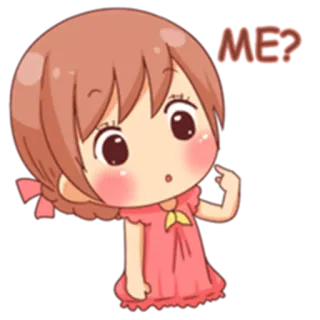 😮 4a362b4d ME? Anime, Garota, Fofo, Pergunta, Personagem, Desenho animado whatsapp sticker
