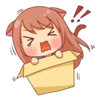 📦 6cb8aee5 Anime, Fofo, Nekomimi, Chorando, Desenho animado, Kawaii whatsapp sticker