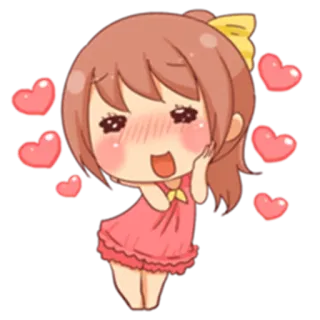 😍 8d07b0d7 anime, desenho animado, coração, fofo, amor, menina whatsapp sticker
