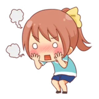 😳 a8000406 Anime, Menina, Brava, Desenho animado, Chocado(a), Corar whatsapp sticker