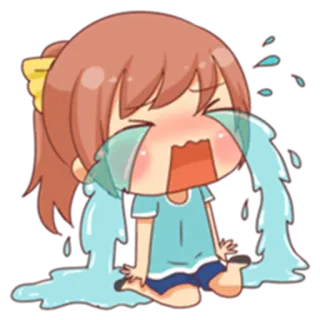 😭 c3dd9806 chorando, triste, anime, desenho, emocional, lágrimas, garota whatsapp sticker