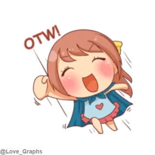 😄 2940a4c0 OTW! ちび, 漫画, かわいい, 移動中, びっくり telegram sticker