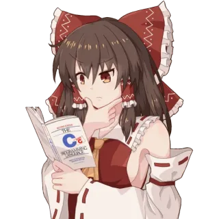 🤔 3b32ca5d THE C PROGRAMMING LANGUAGE 动漫, 女孩, 编程, 书, C语言, 思考 telegram sticker