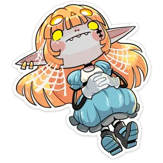 😨 0afa9b16 怪物, 娃娃, 令人毛骨悚然, 幻想, 恐怖, 吓人 telegram sticker