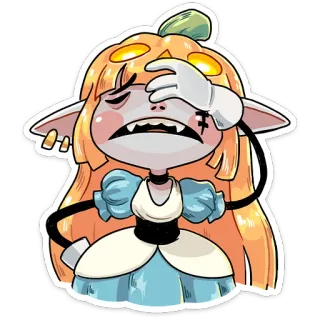 🤦 dde6b45a 南瓜, 万圣节, 贴纸, 动漫, 女孩, 可爱 telegram sticker