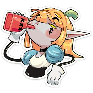 🩸 e2c28706 喝酒, 卡通, 精灵, 酒精, 幻想 telegram sticker