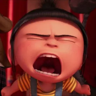 🤬 6cf6bd78 Agnes Despicable Me hoạt hình, trẻ em, khóc, buồn, biểu cảm, Agnes, Kẻ trộm mặt trăng whatsapp sticker