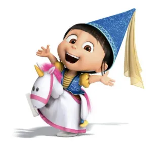 🤗 c5019ce7 Agnes Despicable Me hoạt hình, cô gái, kỳ lân, công chúa, hoạt họa, nhân vật whatsapp sticker