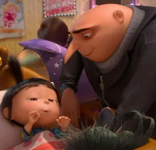 🥴 ead8088d Agnes, Gru Despicable Me hoạt hình, phim, gia đình, phim hoạt hình, Gru, Agnes, Kẻ trộm Mặt Trăng whatsapp sticker
