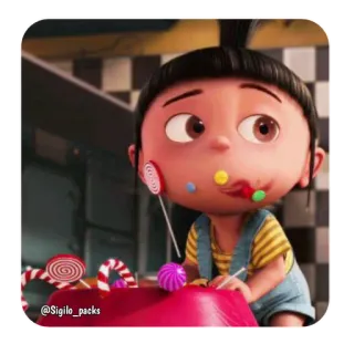 @Sigilo_packs Agnes (meu malvado favorito) whatsapp stickers