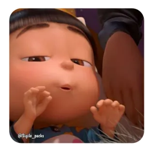 🥰 053418ac Agnes Despicable Me @Sigilo_packs Мультфильм, Девочка, Персонаж, Милый, Смешной, Выражение, Гадкий я, Агнес whatsapp sticker