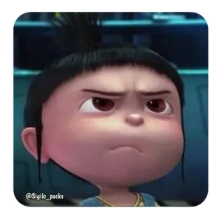 😒 0b767784 Agnes Despicable Me @Sigilo_packs мультфильм, анимированный, персонаж, девочка, наклейка whatsapp sticker