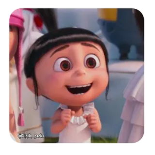 😃 31ad6de9 Agnes Despicable Me Мультфильм, Анимация, Девочка, Персонаж, Агнес, Гадкий я whatsapp sticker