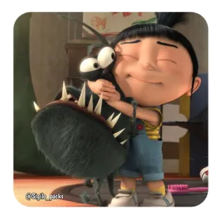 😍 4d2b7ab0 Agnes Despicable Me Агнес, Гадкий Я, девочка, мультфильм, милый whatsapp sticker