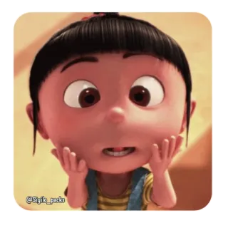 😦 4d7aa3f2 Agnes Despicable Me @Sigilo_packs Агнес, Гадкий Я, Мультфильм, Анимация, Персонаж whatsapp sticker