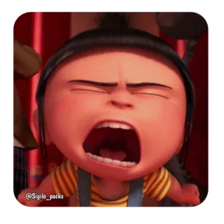 😠 50590e0d Agnes Despicable Me @Sigilo_packs Мультфильм, Анимация, Злой, Кричащий, Мем whatsapp sticker
