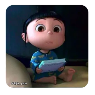 🙁 5da47624 Agnes Despicable Me Агнес, Гадкий я, Мультфильм, Персонаж whatsapp sticker