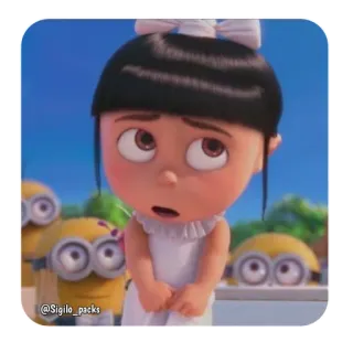 😕 79d7c1e3 Agnes Despicable Me Sigilo_packs мультфильм, анимация, девочка, Миньоны, Гадкий Я, Агнес whatsapp sticker