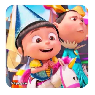 😍 80eb7e68 Agnes Despicable Me Гадкий я, Агнес, мультфильм, мульт, персонаж, стикер whatsapp sticker