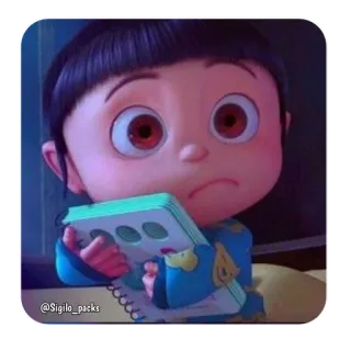 ☹️ 8d3fb442 Agnes Despicable Me мультфильм, ребенок, милый, Агнес, Гадкий я whatsapp sticker