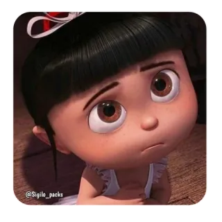 😕 96df867f Agnes Despicable Me @Sigilo_packs Мультфильм, Девочка, Анимация, Агнес, Гадкий я, Персонаж whatsapp sticker