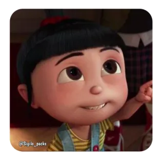 😊 9b32e1b5 Agnes Despicable Me @Sigilo_packs мультфильм, девочка, анимация, гадкий я, Агнес, персонаж whatsapp sticker