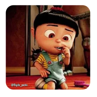 🙂 b027d06e Agnes Despicable Me мультфильм, персонаж, девочка, Агнес, Гадкий я whatsapp sticker