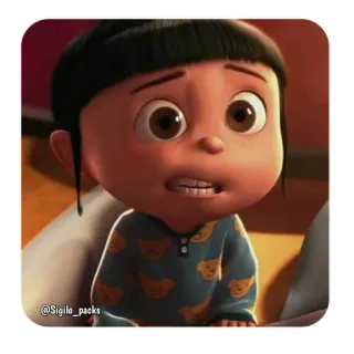 😬 c1a82e93 Agnes Despicable Me мультфильм, фильм, персонаж, анимация, смешной whatsapp sticker
