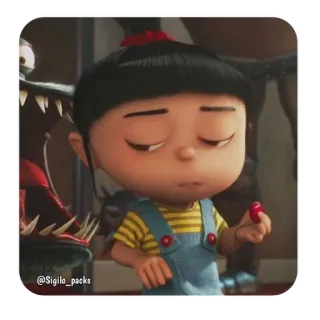 🙄 d6d1dbf2 Agnes Despicable Me мультфильм, персонаж, девочка, гадкий я, Агнес whatsapp sticker