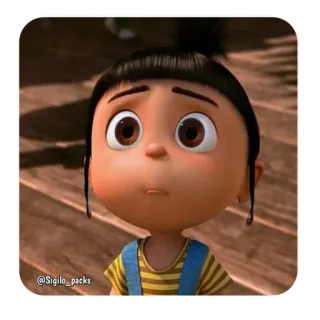 ☹️ e5529b96 Agnes Despicable Me @Sigilo_packs мультфильм, девочка, анимация, персонаж, гадкий я, Агнес whatsapp sticker