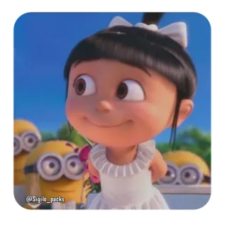 😏 ef0d99c7 Agnes Despicable Me @Sigilo_packs мультфильм, девушка, персонаж, миньоны, анимация whatsapp sticker