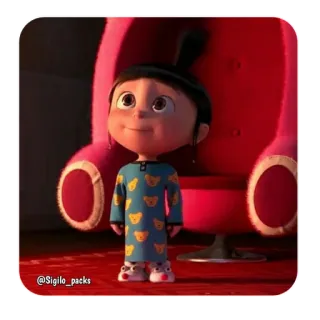 🥰 fa2bc71b Agnes Despicable Me @Sigilo_packs мультфильм, анимация, персонаж фильма, пижама, милый whatsapp sticker