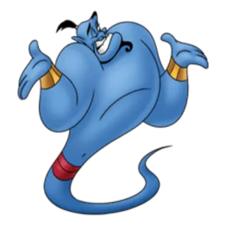 😐 7c0ca814 Genie Aladdin disney, dibujos animados, genio, magia, aladdin, deseo telegram sticker