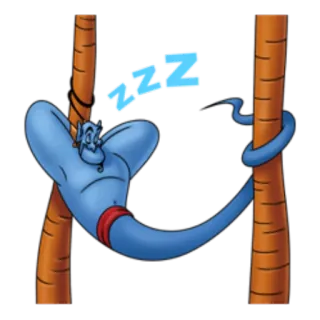 😴 9db467b8 Genie Aladdin ZZZ dibujos animados, durmiendo, genio, disney, aladdín telegram sticker