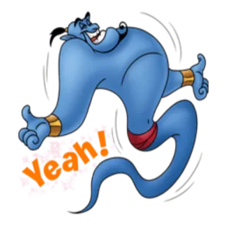 🤗 ab7f624d Genie Aladdin Yoom! dibujos animados, genio, Aladdín, magia, Disney telegram sticker