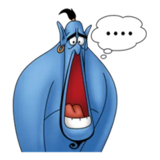 😮 e85d2494 Genie Aladdin dibujos animados, azul, genio, aladdin, magia, disney telegram sticker