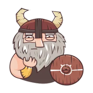🤔 df7fb7e7 Wiking, Kreskówka, Wojownik, Hełm, Tarcza, Średniowiecze whatsapp sticker
